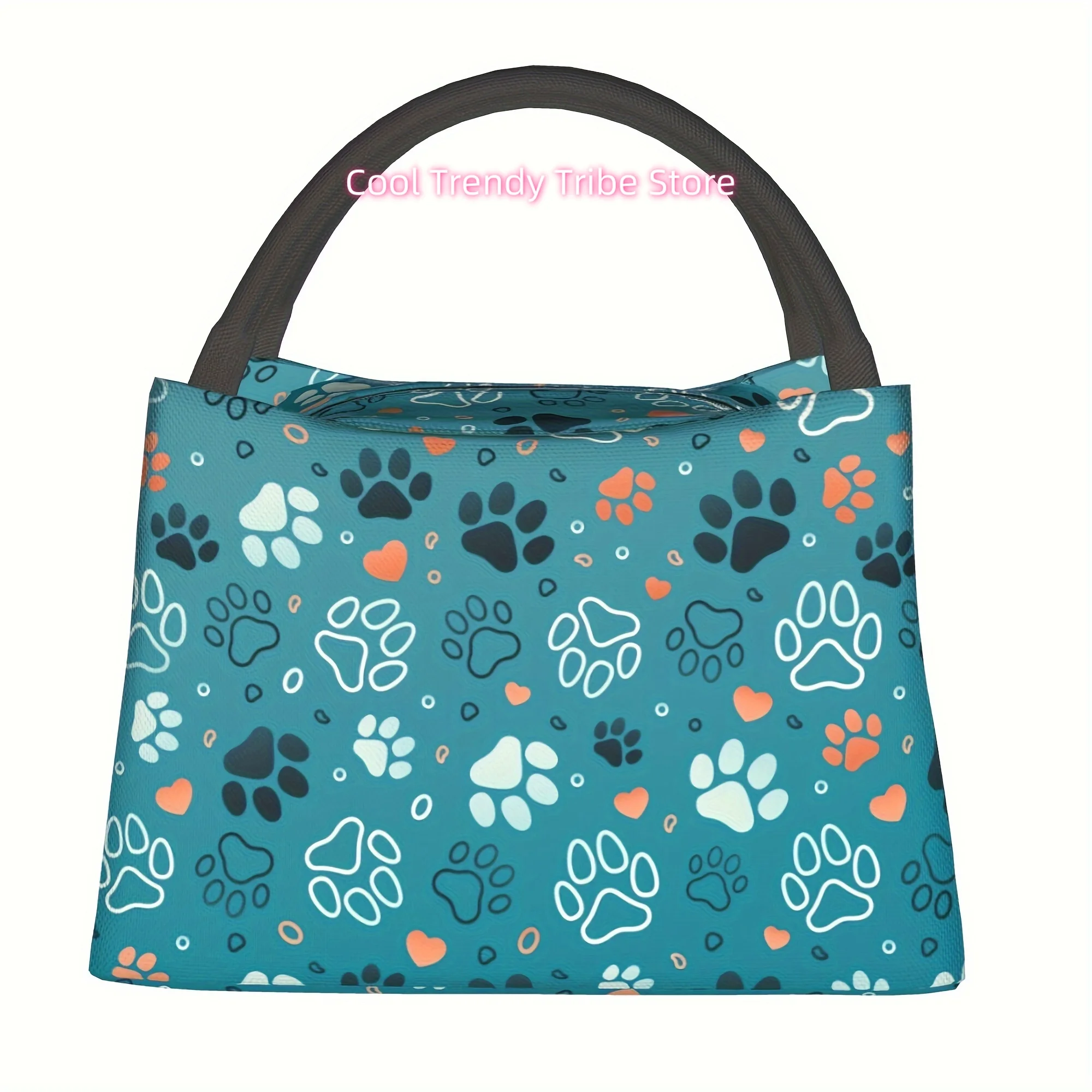 1pc dog paw print, portable reusable refrigerated bag, insulated bag, insulated lunch bag,   for camping, picnics, beach