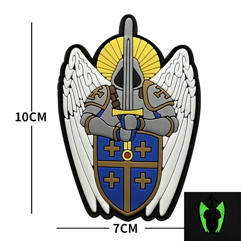 Aartsengel St. Michael Tactische Patch Pvc Reflecterende Engel Geborduurde Haak & Lus Patches Militaire Morele Badge Rugzak Stickers