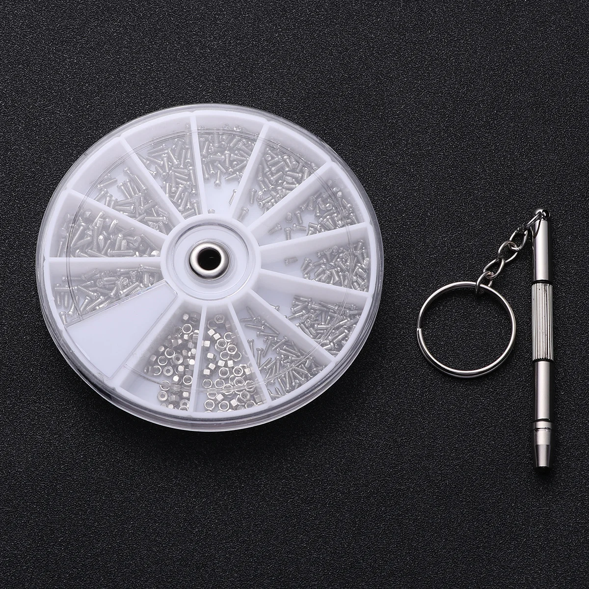 

600Pcs Glasses Repair Screws Set with Precision Screwdriver for Eyewear Sunglasses Watches Jewelry Mobile Phone Compact Tool Kit