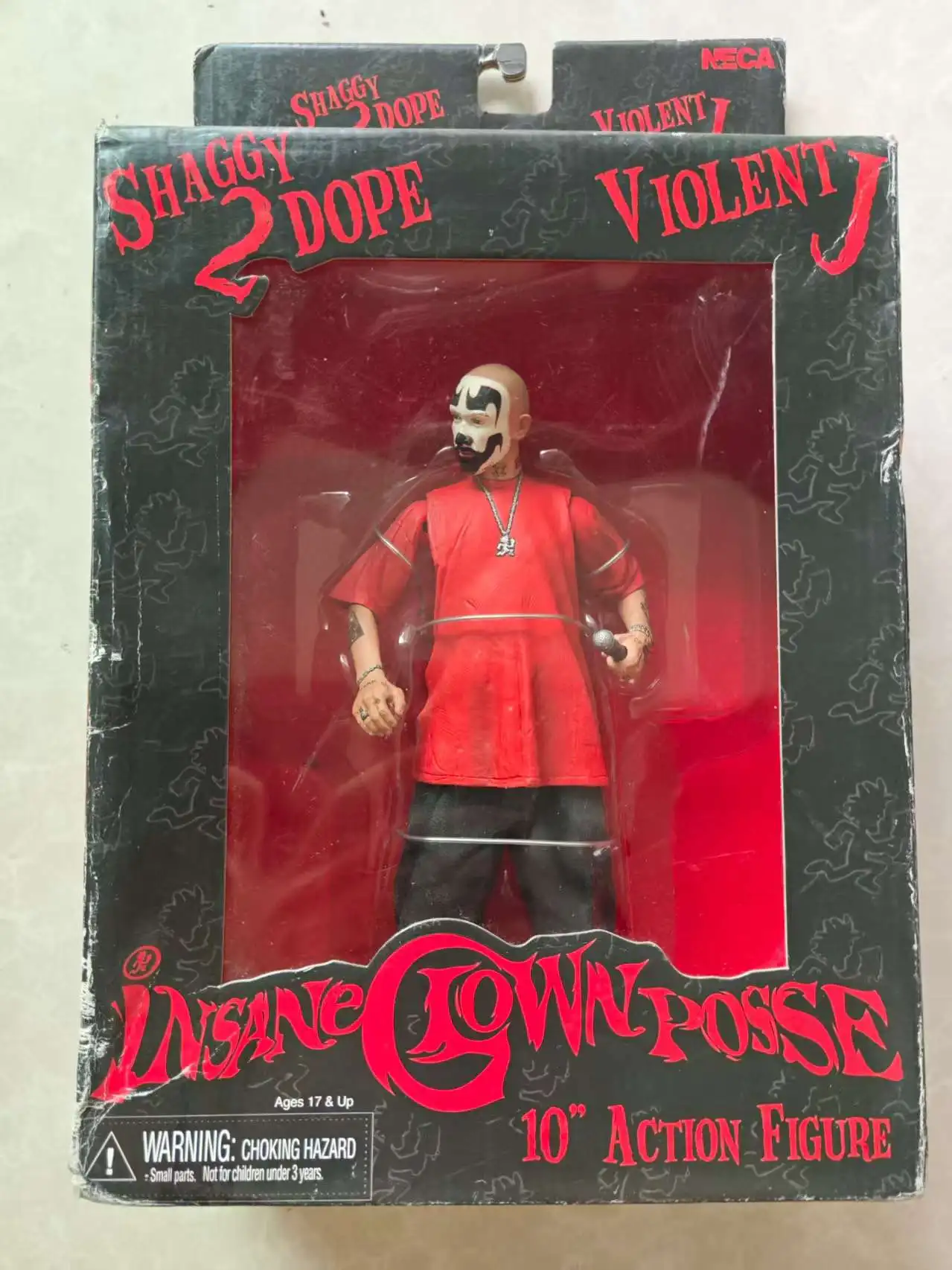 

Фигурка Shaggy 2 Dope 10 дюймов с микрофоном 2007 NECA Insane Clown Posse ICP Rap group Фигурка реального человека Редкий винтаж