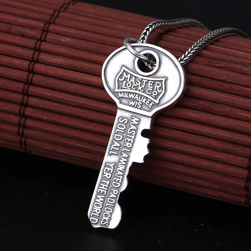 silver ornament Thai silver vintage key European and American English letters exquisite men and women pendant popular ornament