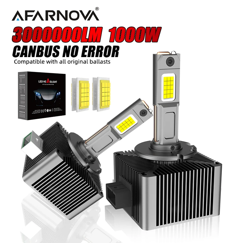 

D1S D3S Светодиодная фара Canbus без ошибок D2S D3S D1R D2R D3R D4R Светодиодная лампа 1:1 Turbo 9488 CSP Лампа Автоматическое освещение Plug and Play