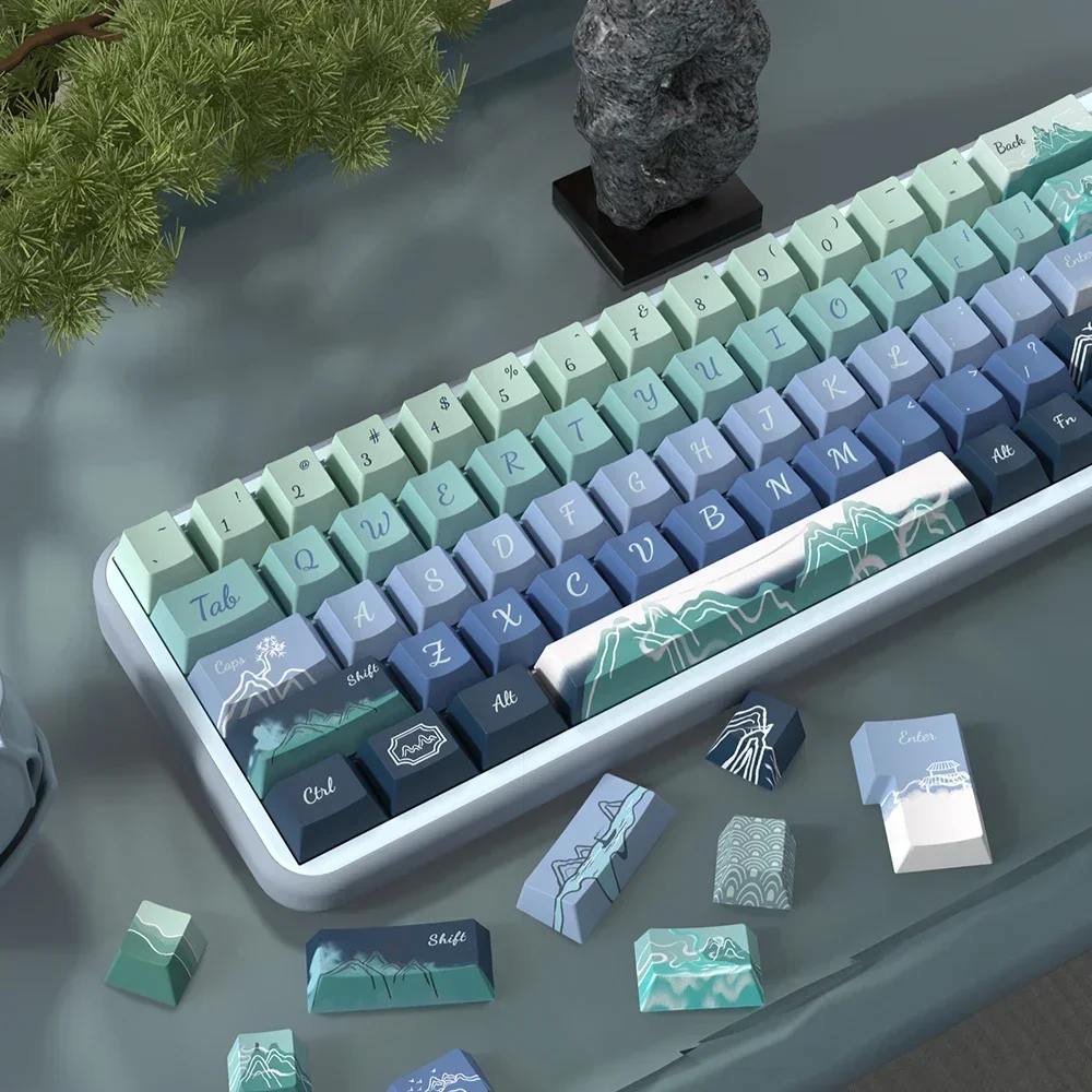 Listen to the wind worry-free, original theme keycaps, original height Chinese style antique keyboard caps, a full set