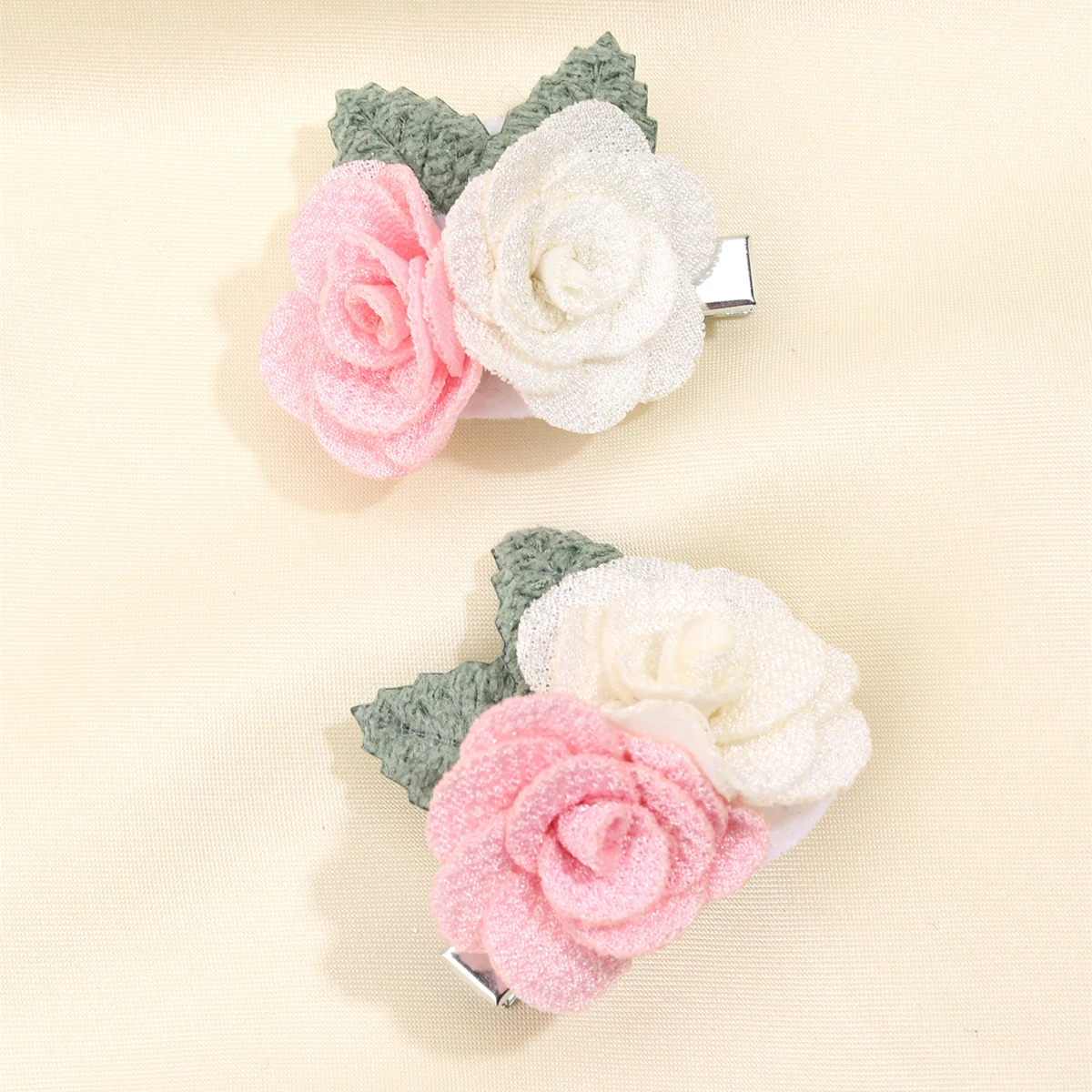 Artificial Flower Hair Clips for Girls Solid Small Flower Hairpins Sweet Barrettes Children Decorate Headwear Hair Accessories