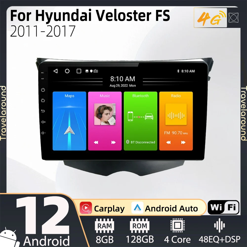 

For Hyundai Veloster FS 2011 - 2017 Radio 2 Din Android Screen Stereo GPS Navigation Autoradio Head Unit Car Multimedia Player