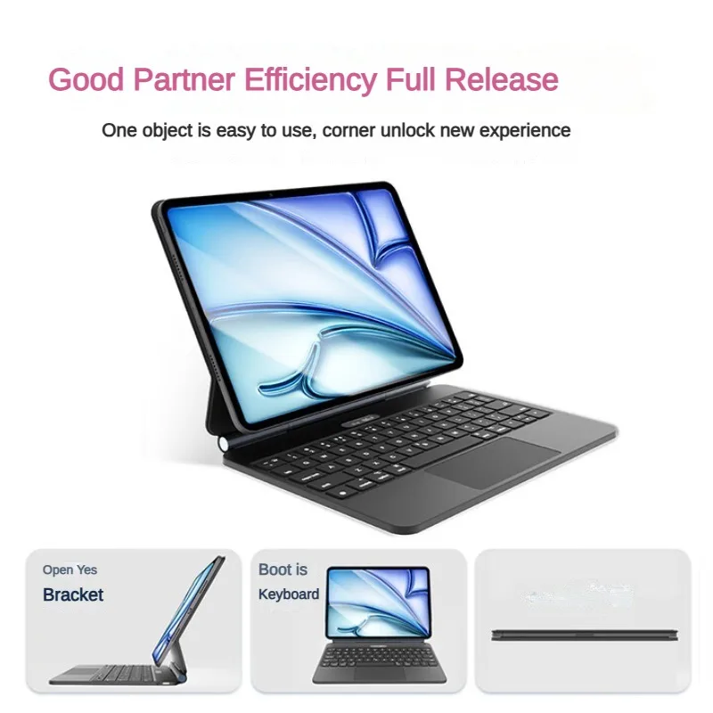 

COOSTART Magic Keyboard Индикатор солнечной энергии для дисплея батареи Внешняя плавающая клавиатура с магнитной присоской для планшетов