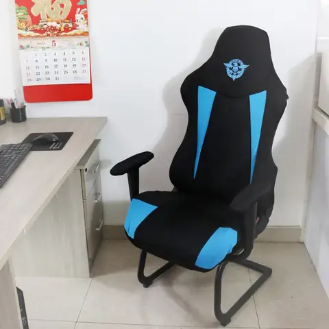 Universal Game Chair Cover Home Office Competitive E-sports Chair Seat Cover Backrest Armrest Swivel Chair Slippers