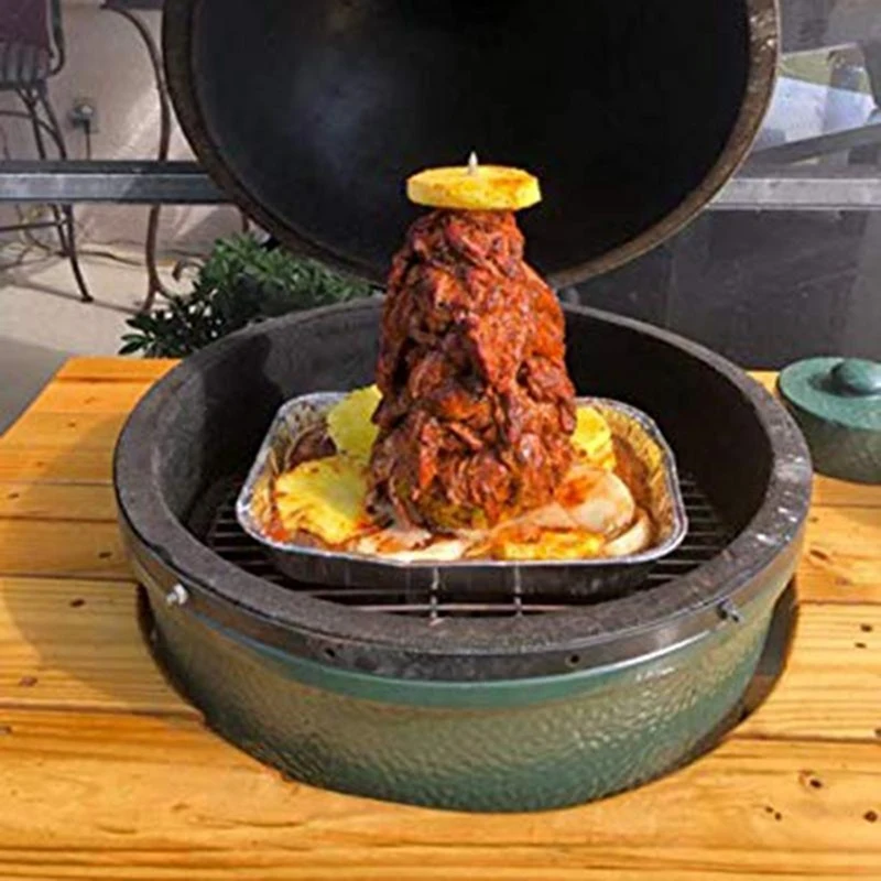 

Vertical Tacos Al Pastor Skewer Stainless Steel Brazilian Barbecue Skewer Vertical Spit Stand Shawarma Kebabs GyrosBBQ Retail