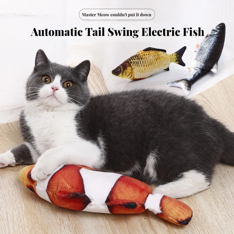 Pet Cat Toy Simulation Electric Fish Built-in Rechargeable Battery Cat Entertainment Interactive Electric Fish Toy