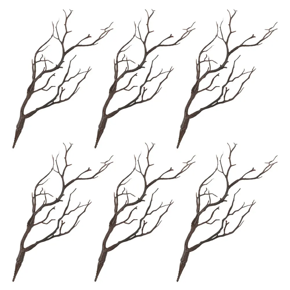 

6Pcs Artificial Branches Plastic DIY Antler Tree Branches Vase Filling Decorative Stems Halloween Christmas Craft