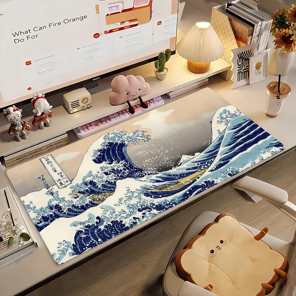 Art The Great Wave Off Kanagawa Mouse Pad Anti-slip Desk Mat PC Laptop Accessories Office Keyboard Large Gamers Decoracion