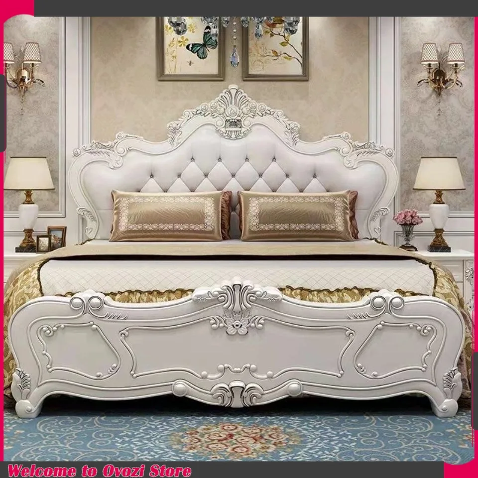 

Design Simple Bed French Nordic Aesthetics Safe Comfortable Beds Wedding Vintage Quality Full Wood Cama Casal Home Furniture