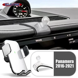 Car Mobile Phone Holder Special Fixed Bracket Solar Magnetic Wireless Charging For Porsche Panamera 971 2016-2021 2017 2018