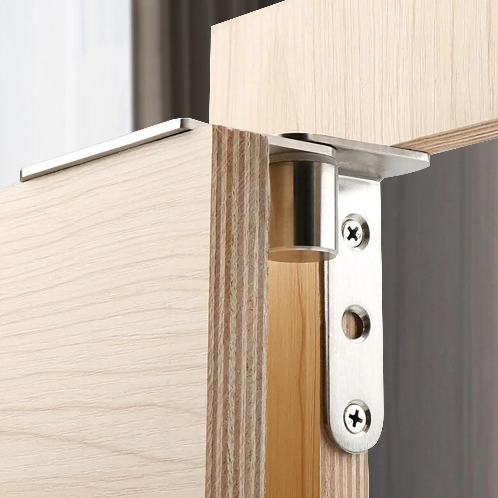 

Heavy Duty Pivoting Hinge 2 Pieces Heavy Duty Cabinet Door Hinge Stainless Steel Swinging Shaft Fittings Bookcase Hardware For