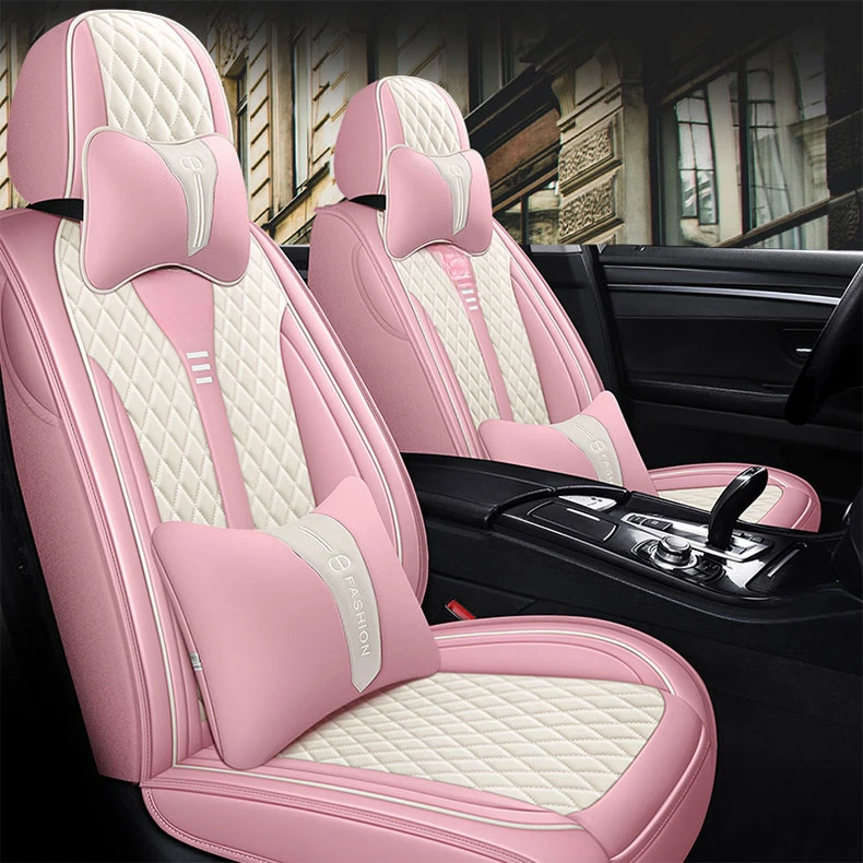 4 Pc Car Accessories Wellfit High Quality Waterproof Nappa Custom Fit Design Universal Full Set Luxury Leather Car Seat Cover