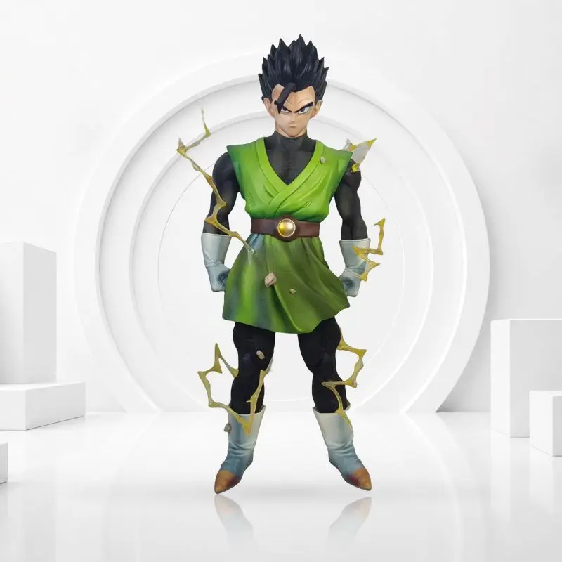 Estatua GK de Dragon Ball Z Super Saiyan Gohan con Traje Verde, Figura de Anime con Dos Cabezas Intercambiables