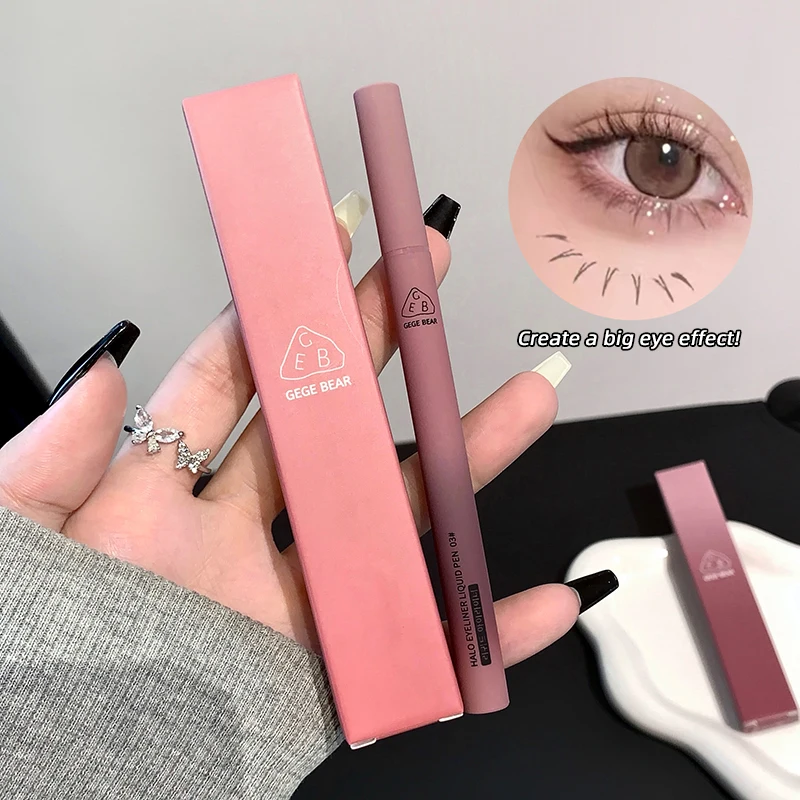 Gege Bear อายไลเนอร์ชนิดน้ํา แปรงเรียบ หัวแปรงละเอียดมาก ปากกาอายไลเนอร์สีสันสดใส