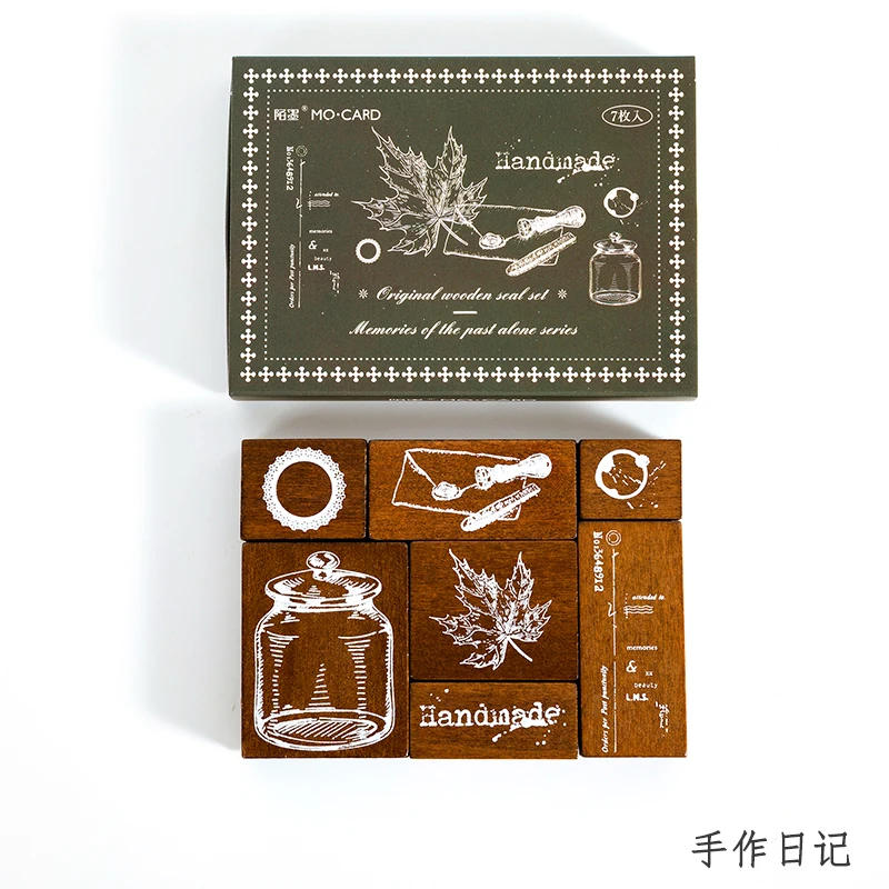 Stempel Buku Tempel Tanaman & Bulan Antik untuk Stempel Kayu Kerajinan Jurnal Sampah Kerajinan DIY untuk Pembuatan Kartu dan Dekorasi Buku Harian
