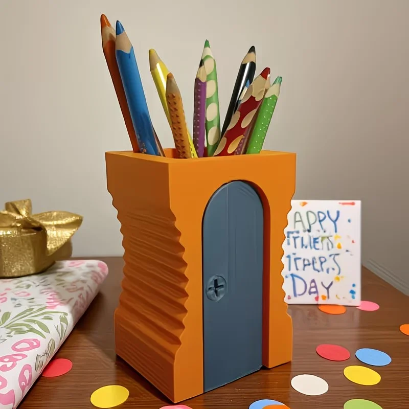 Organisateur d'affûteurs de crayons, porte-stylos et crayons amusant pour enseignants, peintres et artistes, décoration de bureau unique