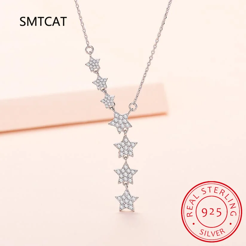 2023 New Star Necklace Tassel Pendant 925 Silver Simple Temperament Clavicle Chain Women Fine Jewelry