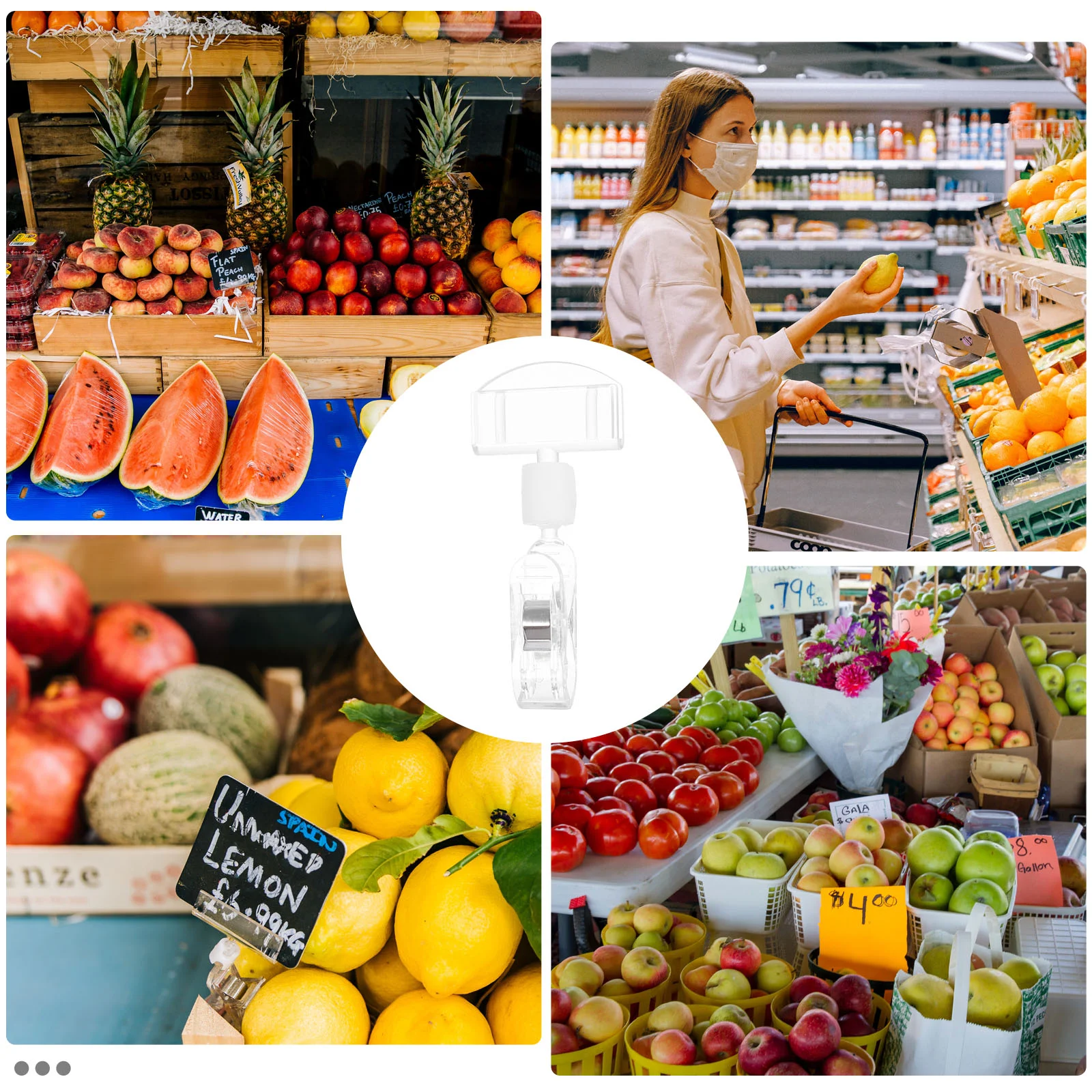 10 Pcs Pop Advertising Clip Price Tag Holder Display Rack Clothing Food Sign Stand Shelf Bracket