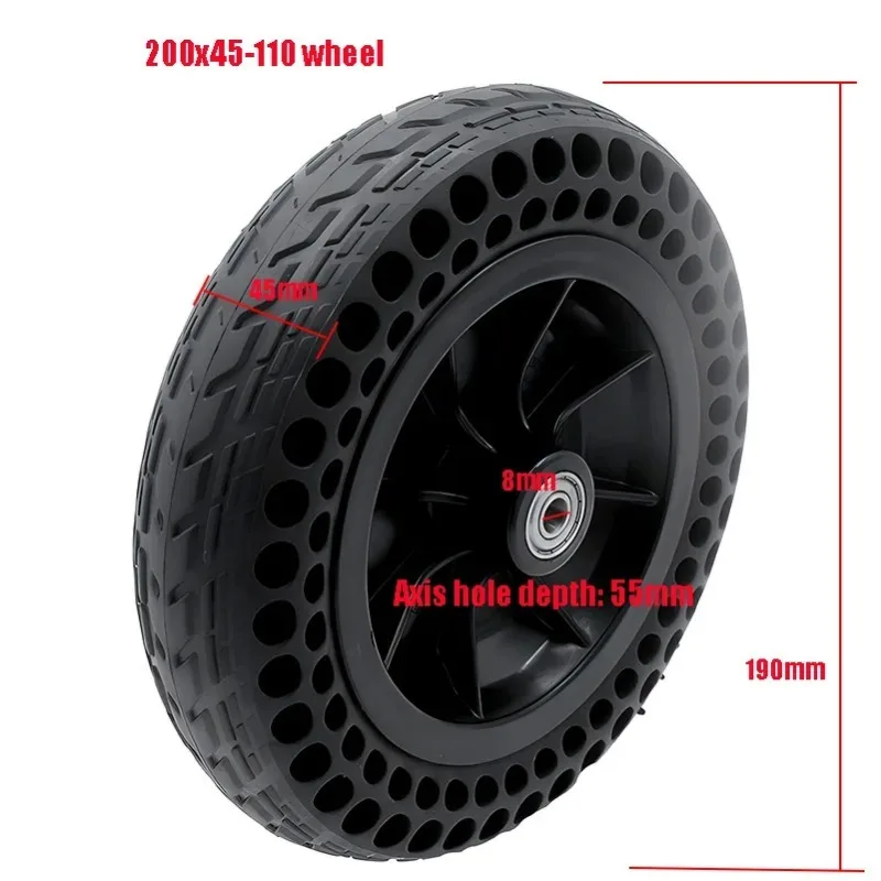 Durable 8 Inch 8X2 Solid Tyre with Plastic Hub 200x50 200x45-110 for Electric Scooter Wheelchair No Inflation Part  Whole Wheel