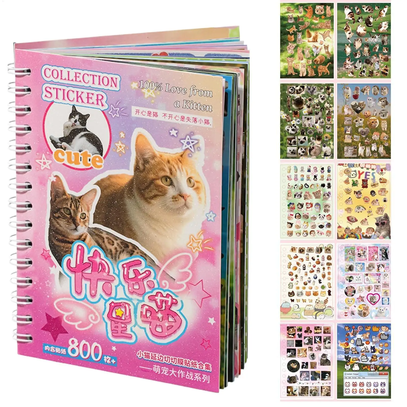 Reusable Pet Sticker Book, Cute Cat Dog Scrapbooking Toy, Aesthetic Kids Activity, Parent-Child Interactive Gift for Boys Girls