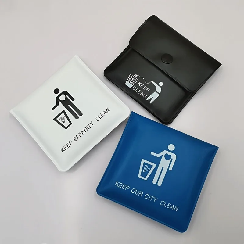 1pc Portable Pocket Ashtray - Travel-Friendly with Cigarette Butt Disposal Bag