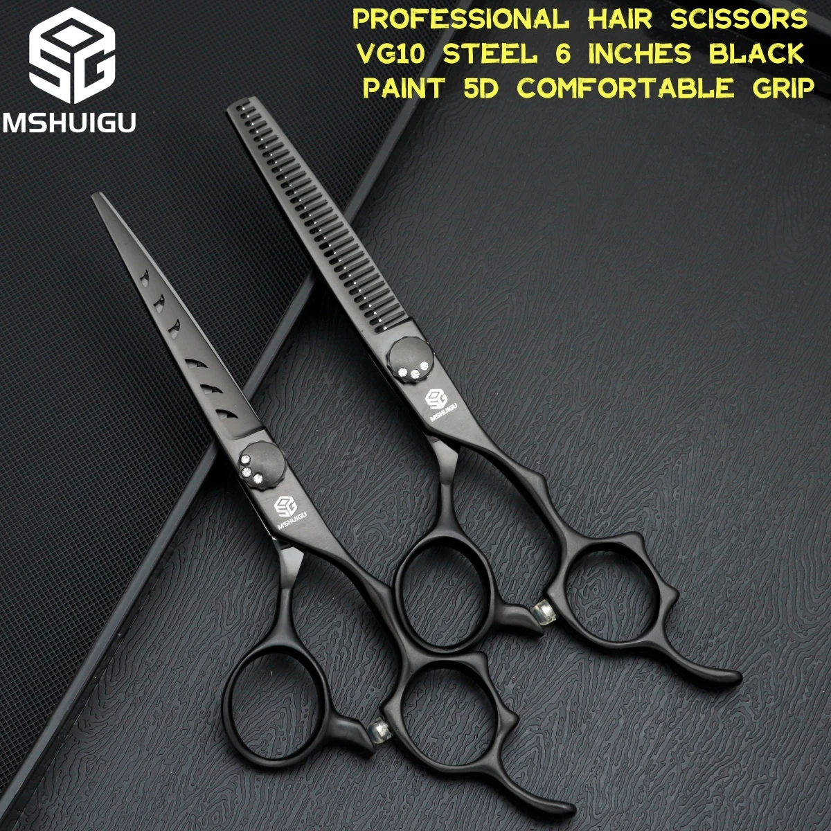 

MSHUIGU 6-Inch VG10 Professional Barber Scissors Set Multi-Specification Thinning Shears for Family Haircuts And Salons