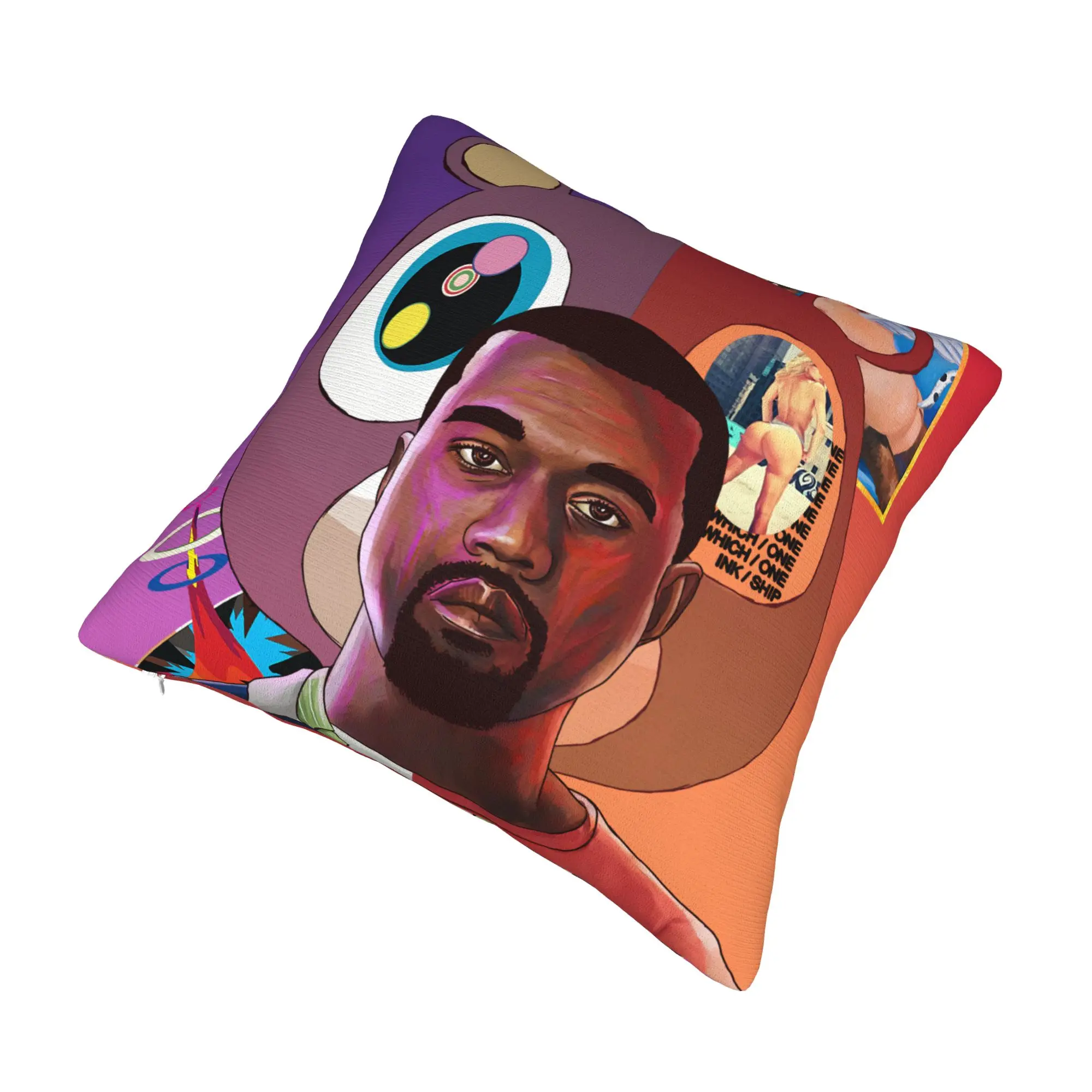Kanye West Bear Cushion Cover 40x40cm  Velvet Cute Throw Pillow for Car Sofa
