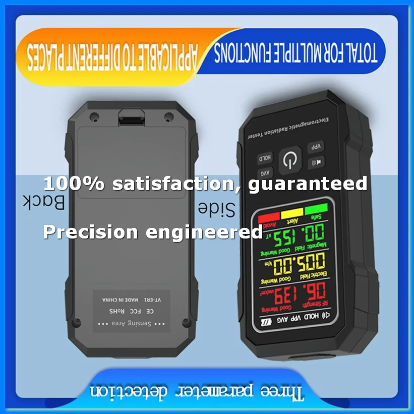 Electromagnetic Radiation Detector Electric Magnetic Field Tester Meter RF Strength Detection Device with Sound Alarm(A)-A69M