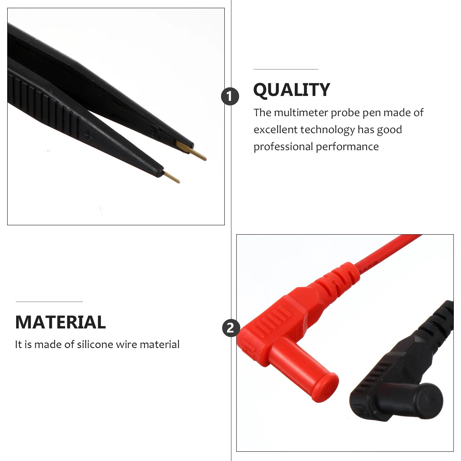 

2 Sets Capacitor Inductor Meter Pen Multimeter Probes Cable Electrical Test Leads Professional Performance Practical Silicone