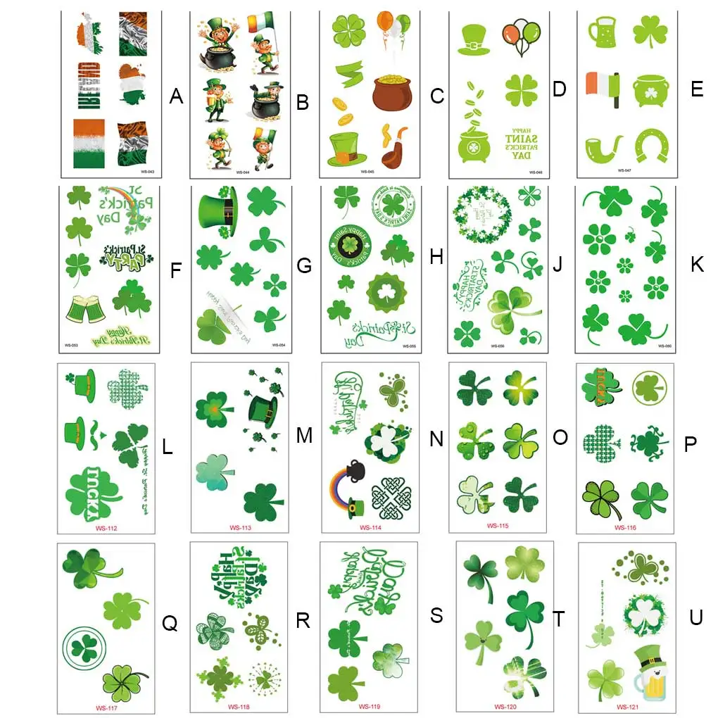 

Pack of 10 St.Patrick’s Day Stickers Face Waterproof Decoration Supplies