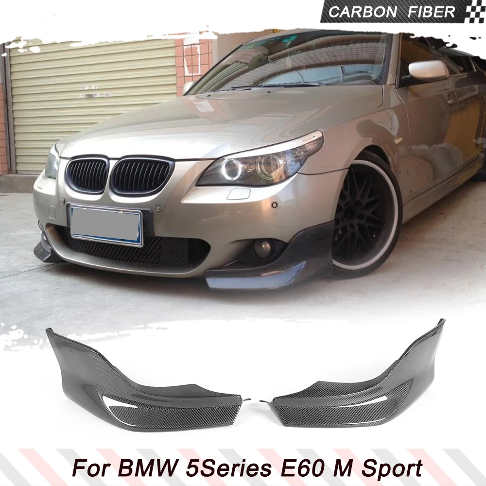 Real Carbon Fiber Car Front Bumper Lip Spoiler Splitters Cupwing for BMW E60 M Tech M Sport 2006-2010 Car Front Racing Body Kits