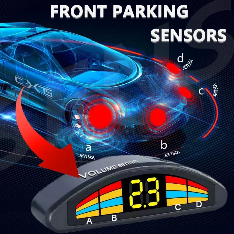 

Professional Front Parking Sensor Kit Auto Car Prefix Parktronic Vehicle Assistant System Buzzer Alarm Volume Not Backup Radar