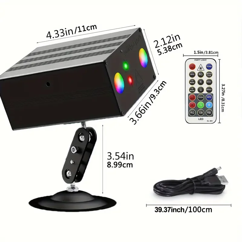 新しいLEDアンビエントライト、充電式ステージライト、マルチカラーエフェクトランプ、音声起動式フラッシュレーザー、ホームバーパーティー用