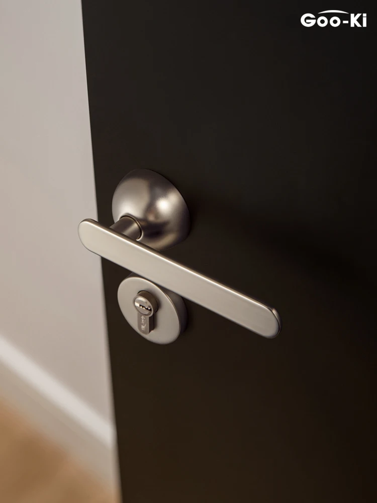

Goo-Ki Luxury Silent Door Lock Bedroom Door Handle with Lock Interior Security Door Handle Lock with Cylinder