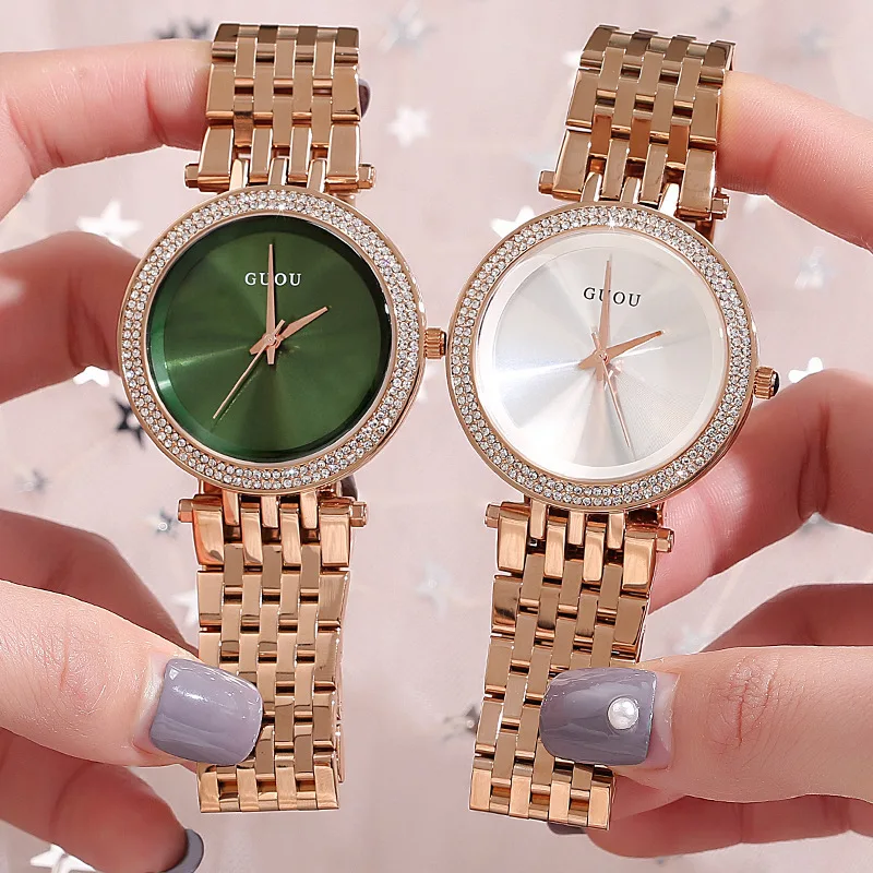ساعة نسائية بحزام ستانلس ستيل، أنيقة وأنيقة، ساعة كوارتز عصرية للنساء، تصميم بسيط، ساعة يد للسيدات.