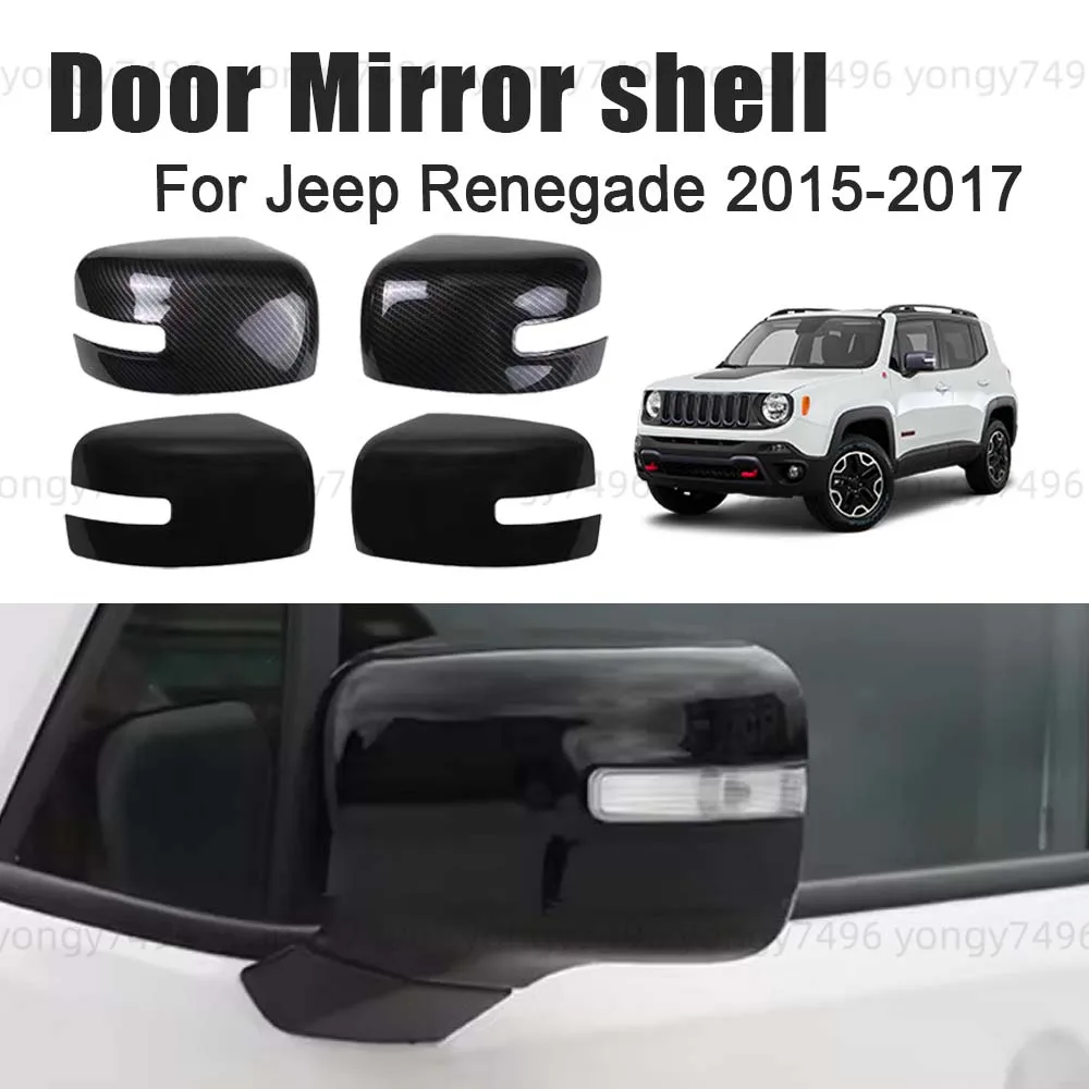 

Protective Cover Carbon Fiber Chrome Silver Glossy Black Red Door Mirror Cover For Jeep Renegade 2015 2016 2017 Decoration