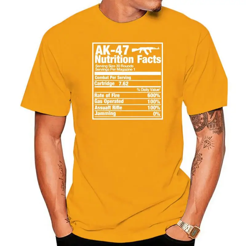 Ak-47 Nutrition Facts Gun T-Shirt Black Cotton Men T-Shirts Classical 2022 Hip Hop T Shirt Streetwear Clothing Personalized Shir