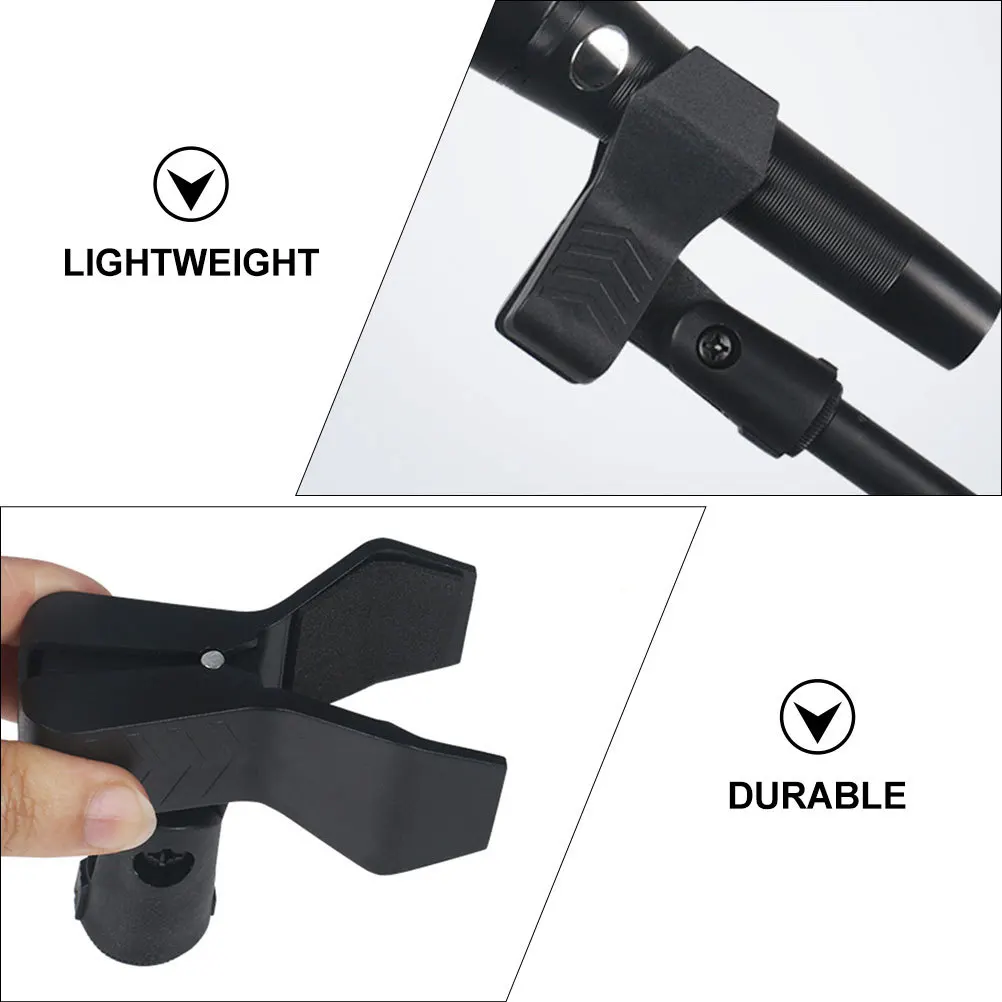 

5Pcs Mic Clip Universal Fit Heavy Duty Plastic Microphone Holder Secure Fastening for Mic Stand Mounting Bracket Clamp