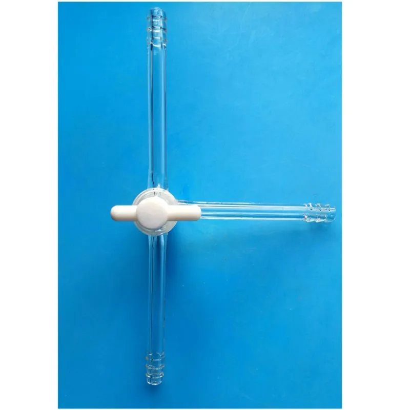 Lab glass adapter 3 Way T Shape Stopcock 9mm Hose Connection Borosillcation Glass Material