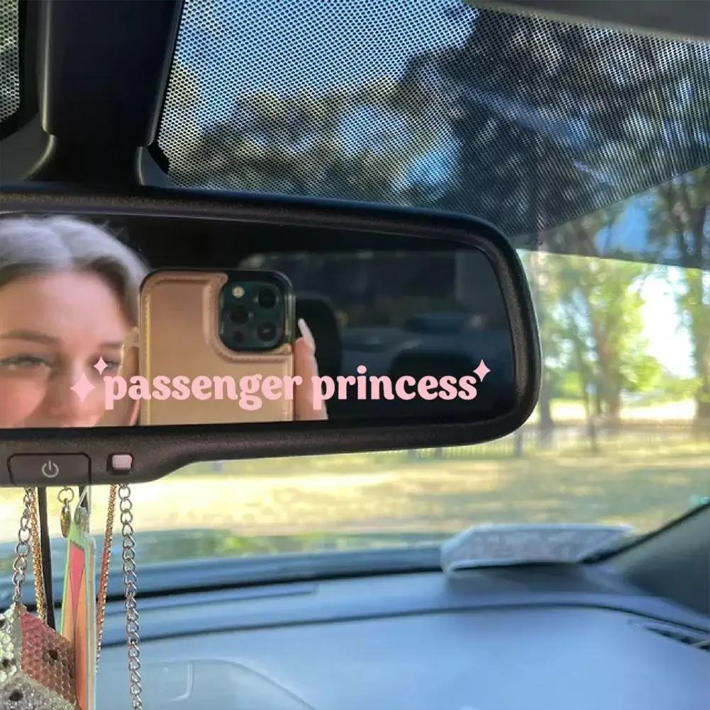 Passenger Princess Mirror Car Decal Minimalist Quotes Cute Girly Car Vinyl Art Sticker Decals Decor Car Interior Accessories