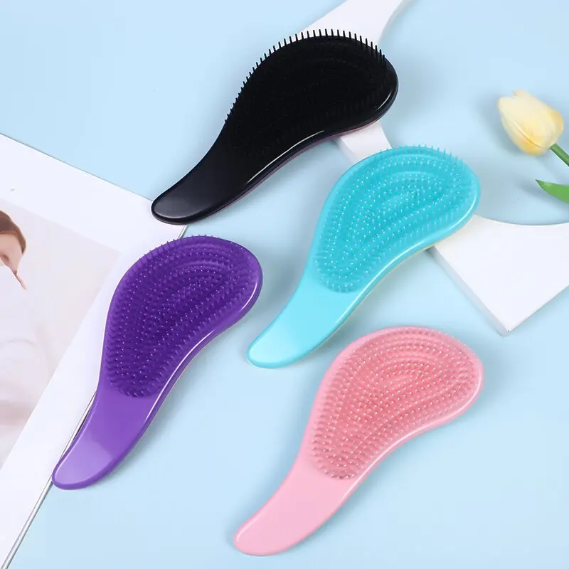 Anti Static Massage Hair Brush Tangles Detangle Shower Salon Hair Styling Tool Magic Handle Comb Massage Hairbrush Comb