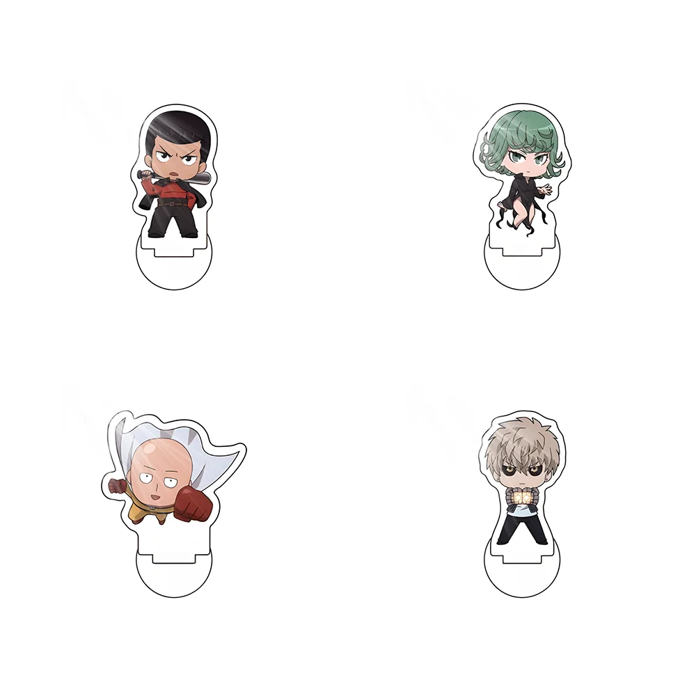 Anime ONE PUNCH-MAN 10cm Acrylic Stand Keychain Saitama Tatsumaki Genos Metal Bat Lovable Character Desktop Decoration
