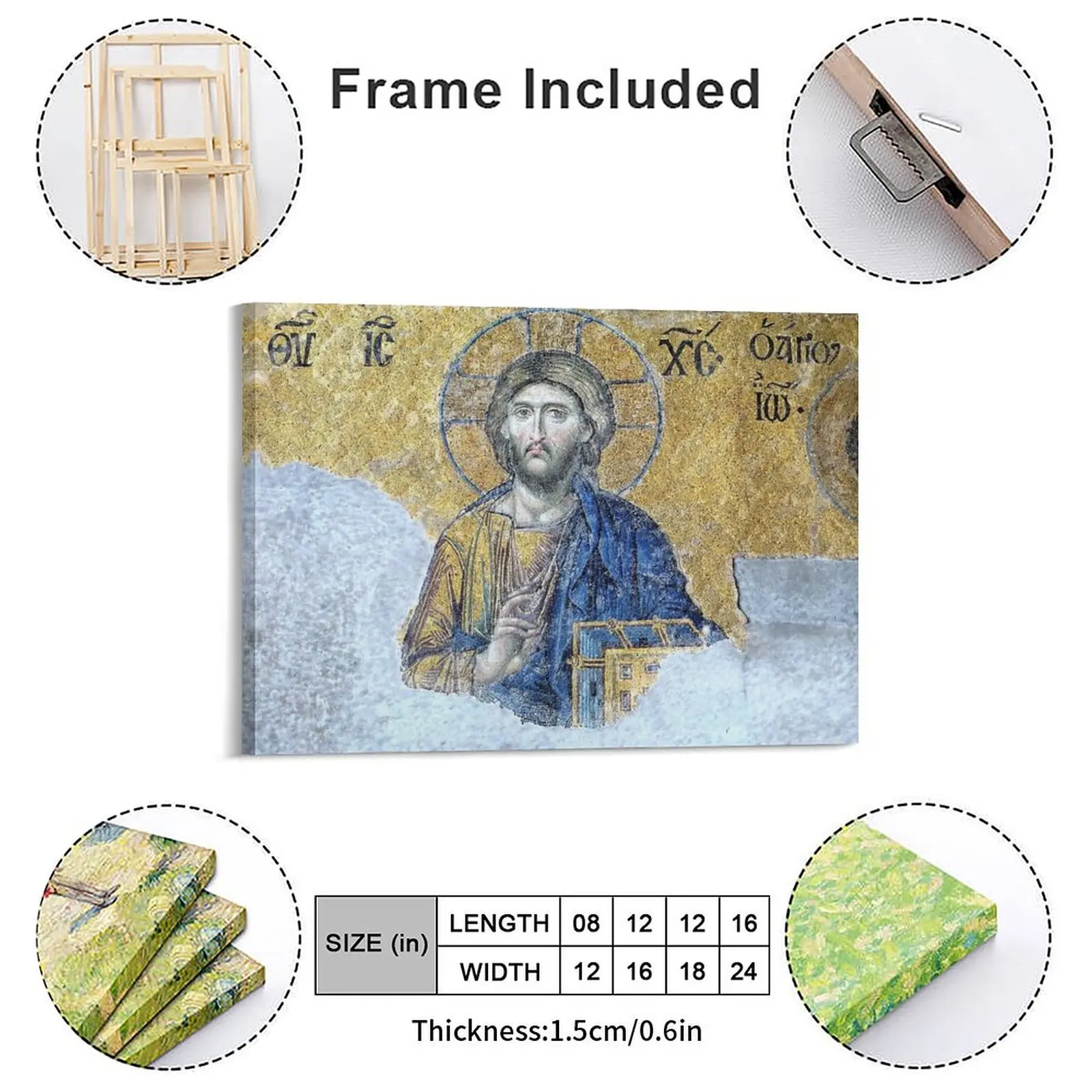 Jesus Pantocrator Hagia Sophia Canvas Painting Club Party Customize Create Designing Create Framed Wall Painting