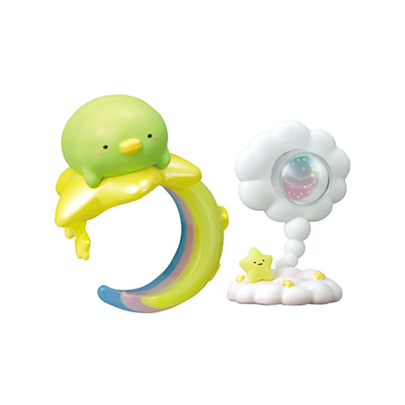 Bague d'angle Re-ment cadeau du ciel étoilé, ensemble complet d'œufs en boîte, figurines de scène miniatures, objets de collection tendance, aveugle de bureau