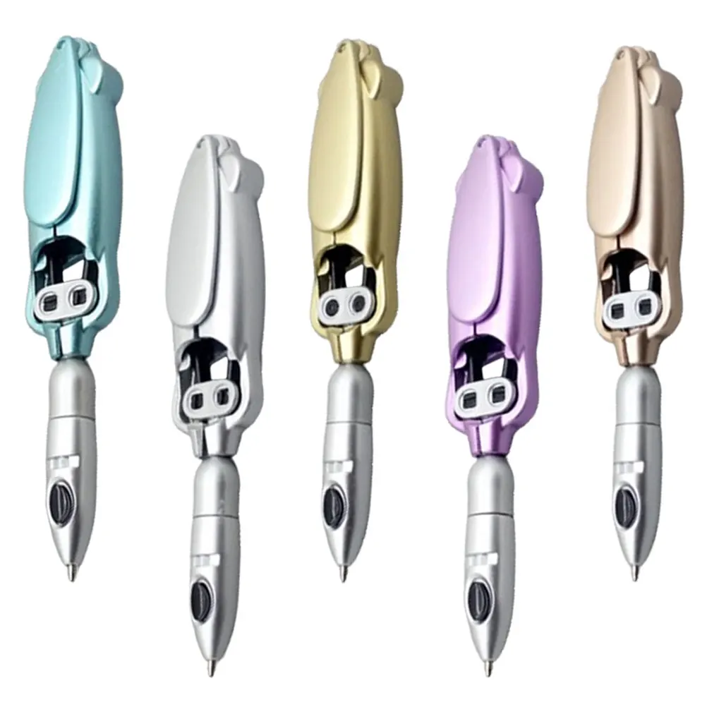 

5 шт. шариковая ручка в форме лягушки, креативные канцелярские принадлежности, деформация, выдвижная ручка для письма, студенческий офис, незаменимое качество