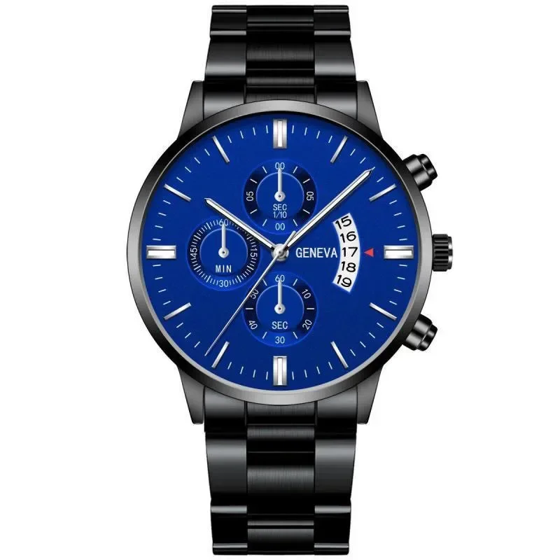 Fashion Quartz Stainless Steel  Men’s Watch Casual Wristwatch Calendar Luminous Clock Men Watches Business Casual Reloj Hombre