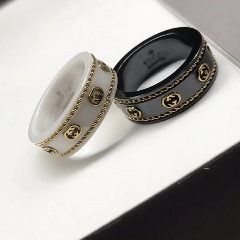 GC High-End Quality Ceramic Couple Rings, Hot Selling! Stylish & Charming, Showcases Premium Craftsmanship 2024